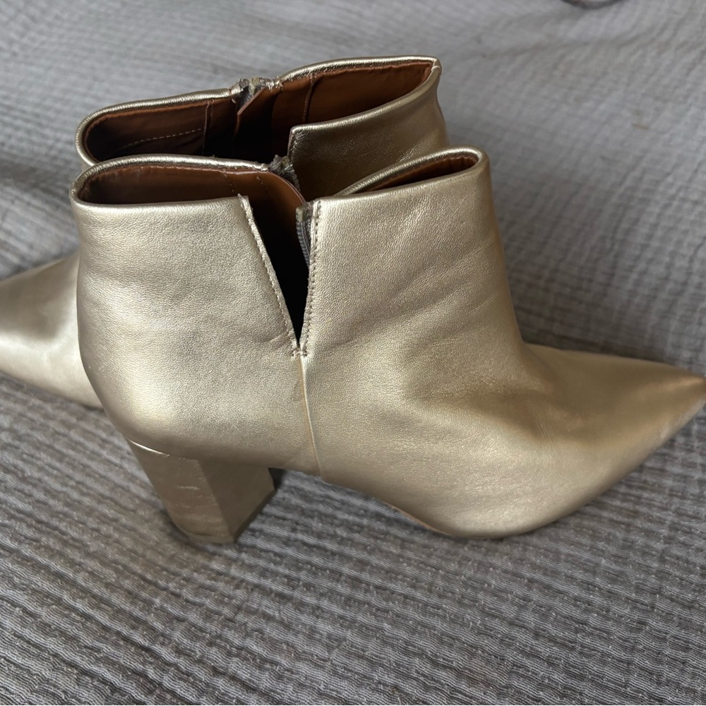 Franco Sarto Metallic Gold Ankle Booties
